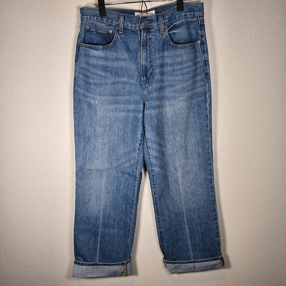 Denim Forum Aritzia The Farrah High Rise Wide Leg Jean Size 30 Medium Blue‎ Wash - Picture 1 of 11